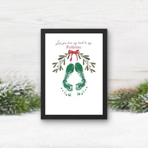 Mistletoe Christmas Footprint Craft, Keepsake, Printable, Christmas craft gift