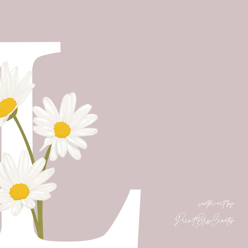 Anfangsbuchstabe L Gänseblümchen Blume Wandkunst Etsy.de