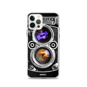 Custodia unica per iPhone 13 e modelli successivi, vecchia macchina fotografica, Rolleiflex, vecchia tecnologia, retrò, vintage, per amanti dell'arte, design sorprendente, idee regalo.