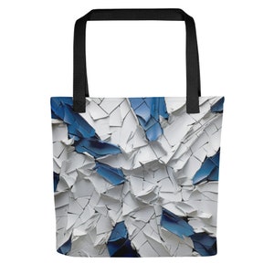 Borsa tote, morbida carta strappata con motivo geometrico 3D, blu, unica, resistente, pratica, spaziosa, alta qualità, ottimo regalo, borsa da viaggio, alla moda