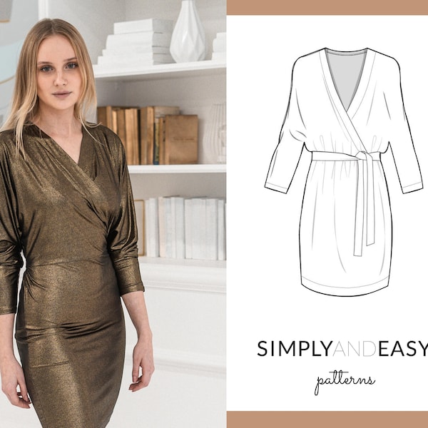 Laura Wrap Dress PDF Sewing Pattern | EU 34-44 | US 2-12 | Easy To Sew For Beginners | Digital Sewing Patterns For Women