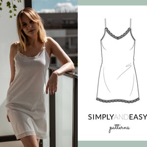 Aleksandra Ladies Nightdress PDF Sewing Pattern | EU 34-44 | US 2-12 | Easy To Sew For Beginners | Digital Sewing Patterns For Women