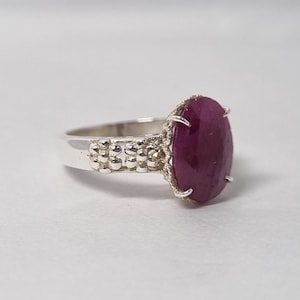 Oval Ruby Ring , Natural Ruby Ring, 925 sterling silver Ring , Gift For Anniversary, Designer Ring,Faceted Ruby Ring,Red Gemstone Ring,Ruby