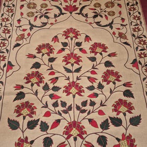 Handmade embroidery wall hanging, Floral embroidery tapestry, Mughal Floral Tapestry, silk thread embroidery, Silk thread Embroidery Wallhanging, Indian Traditional embroidery wall hanging, Hand-embroidered botanical tapestry, Needlework floral embroidery, home accent , vintage Handmade Embroidery Wallhanging, antique style wall hanging, Mughal Tapestry, tree of life embroidery, tree of life tapestry, luxury home decor gifts , gifts for anniversary, wall tapestry hanging woven ,tapisserie mughal