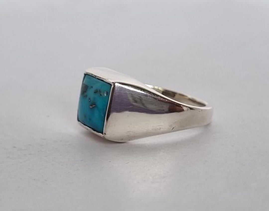 Turquoise Signet Ring , Copper Turquoise Ring, Handmade Turquoise Ring ...