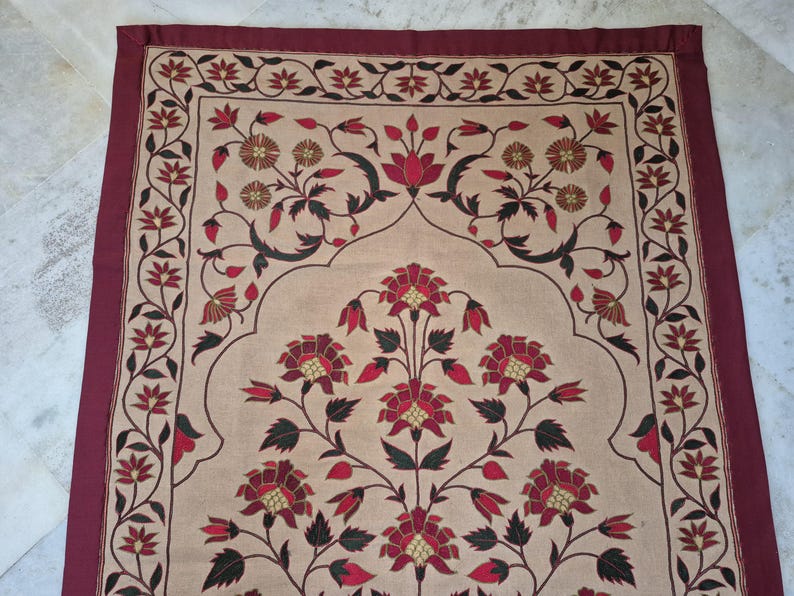 Handmade embroidery wall hanging, Floral embroidery tapestry, Mughal Floral Tapestry, silk thread embroidery, Silk thread Embroidery Wallhanging, Indian Traditional embroidery wall hanging, Hand-embroidered botanical tapestry, Needlework floral embroidery, home accent , vintage Handmade Embroidery Wallhanging, antique style wall hanging, Mughal Tapestry, tree of life embroidery, tree of life tapestry, luxury home decor gifts , gifts for anniversary, wall tapestry hanging woven ,tapisserie mughal