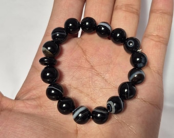 Natural Sulemani Aqeeq ( Agate ) Bracelet , Round aqeeq Bracelet, Round Beads Bracelet, Aqeeq stone Bracelet, Suleimani aqeeq jewelry