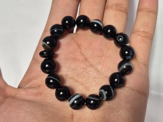 Natural Sulemani Aqeeq ( Agate ) Bracelet , Round aqeeq Bracelet, Round Beads Bracelet, Aqeeq stone Bracelet, Suleimani aqeeq jewelry