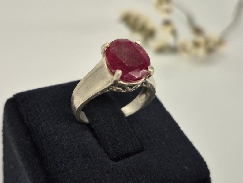 Handmade Ruby Ring, Ruby gemstone Ring, Women's ring, gemstone ring, silver ring, ruby, silver ring, jewellery gift, men's ring, handmade jewellery, boho ring, adjustble ring, promise ring, statement ring, everyday silver ring, unique ring, simple ring, simple ruby ring, partywear ring, gifts for friend, 925 sterling silver ring, 925 ring, gifts for her, mother's day gift, ruby jewellery, faceted ruby, oval ruby, polished ruby ring, ruby cut ring ,silver ring , gemstone ring handmade silver ring