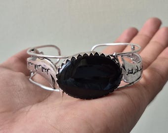 Islamic Black agate bangle, Imam Ali Sword bangle, Zulfiqar sword bangle, Zulfiqar Bangle , Islamic Jewelry, Bangle,Islamic Ali bangle,Aqiq