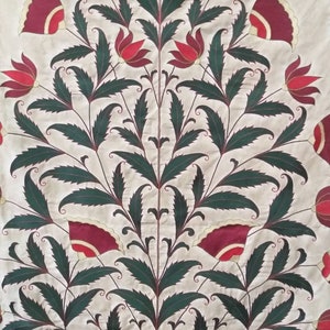Handmade EmbroideryWallhanging,Mughal-inspired,Hand Embroidered , suzani Embroidery, EmbroideryWallhanging, Silk Wallhanging , needle point Embroidery ,Indian Embroidery ,Bohemian Decor ,Uzbek Embroidery ,Flower Design Wall-hanging ,Suzani Bed spread