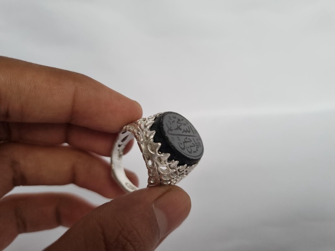 Islamic Aqeeq (agate) Ring , Panjtan Ring , ALLAH MUHAMMAD, Yemeni ...