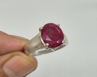 Bague en rubis faite à la main, bague en pierre précieuse rubis, bague pour femme, bague en rubis rouge, bague unique, bague pour femme, cadeaux pour anniversaire, cadeaux pour femmes rubis