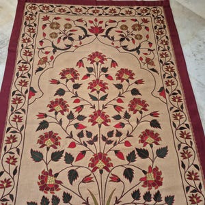 Handmade embroidery wall hanging, Floral embroidery tapestry, Mughal Floral Tapestry, silk thread embroidery, Silk thread Embroidery Wallhanging, Indian Traditional embroidery wall hanging, Hand-embroidered botanical tapestry, Needlework floral embroidery, home accent , vintage Handmade Embroidery Wallhanging, antique style wall hanging, Mughal Tapestry, tree of life embroidery, tree of life tapestry, luxury home decor gifts , gifts for anniversary, wall tapestry hanging woven ,tapisserie mughal