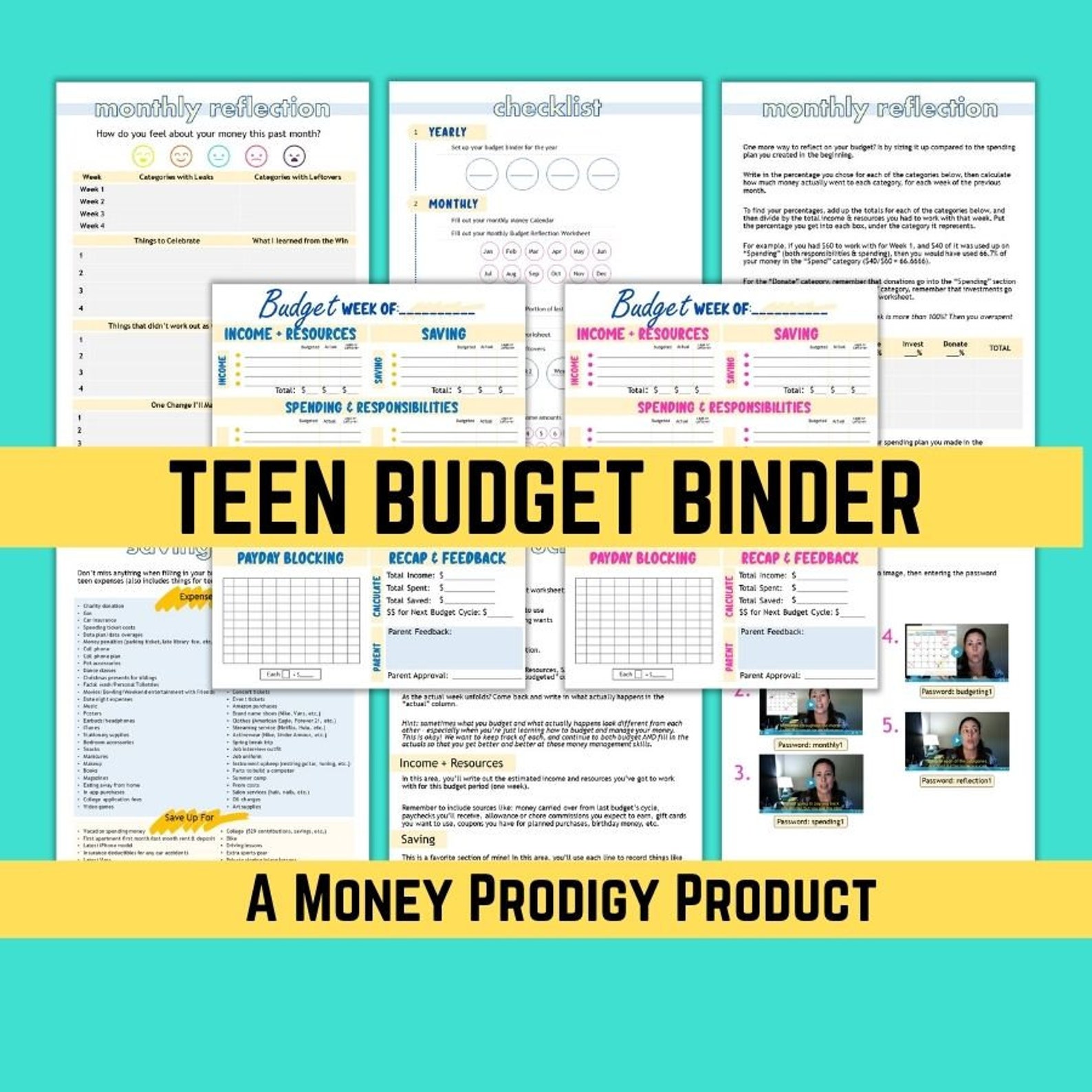 Teen Budget Binder Teen Budget Worksheet Budgeting for - Etsy