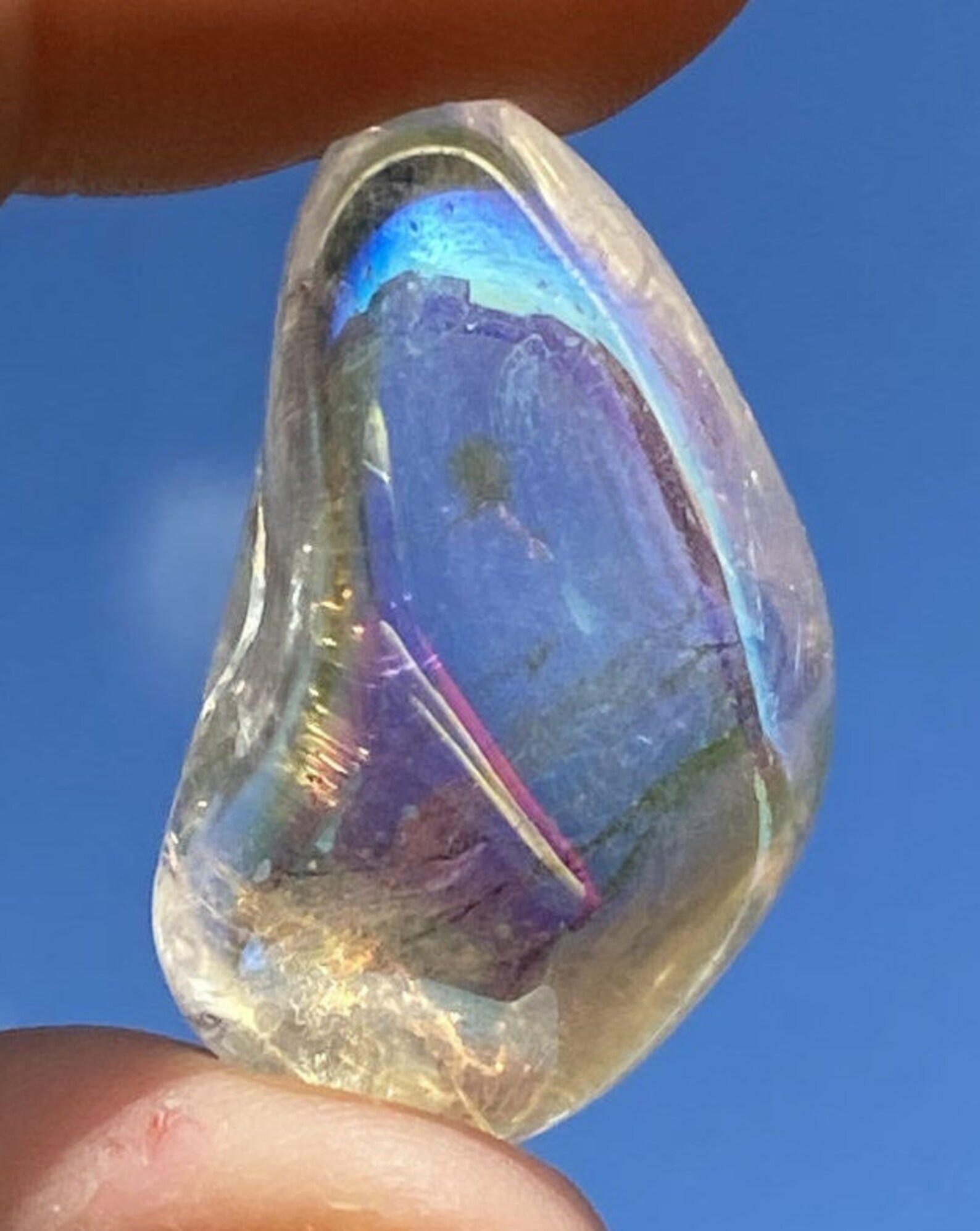 Andara Crystal Clear with Rainbow 10.30g Polished Wisdom Etsy