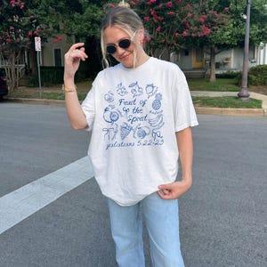 Fruit of the Spirit Christian Tshirt, Jesus Faith Apparel, Comfort Colors 1717, Doodle Bible Verse Shirt