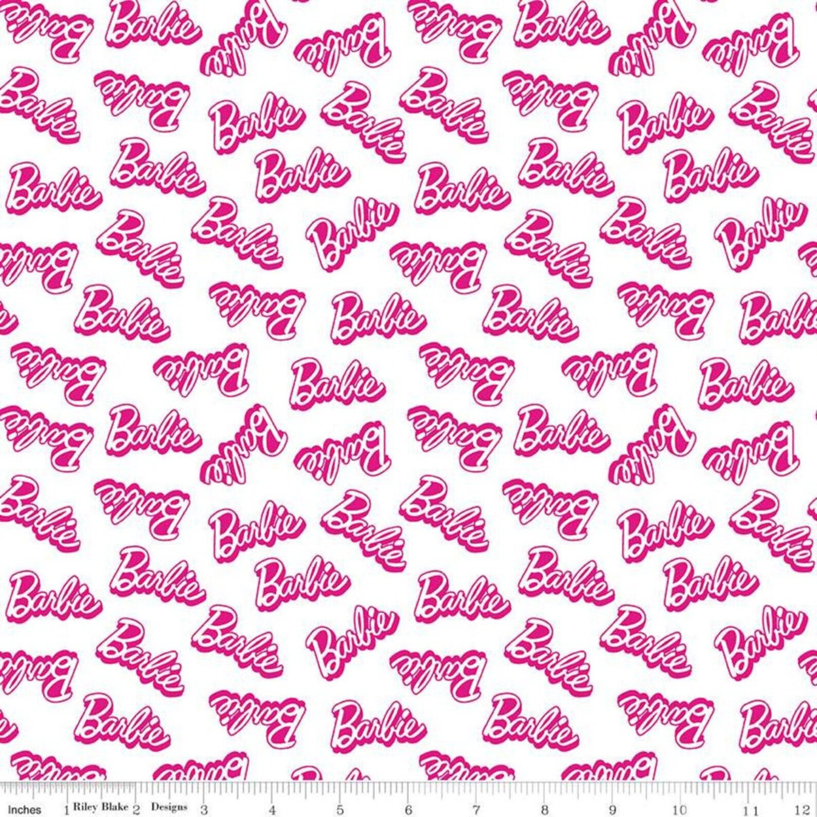 Barbie Design Print Digital Printed Fabric By The Yard Etsy