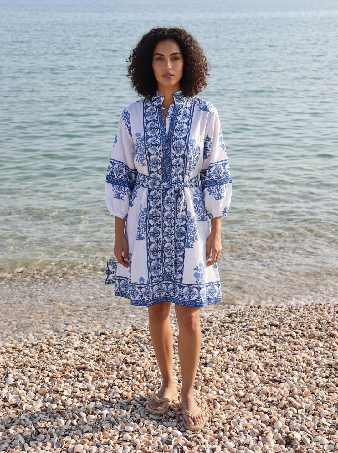 summer tunic dresses Cabana Life - Lake Como Dress - Mint this tunic shirt will surely be a wonderful one off item Forest-tunic Dress,pure Silk,limited Edition,bohemian,casual-occasional,holiday,spring-summer,brown,blue,green,handcrafted,ethical Fashion