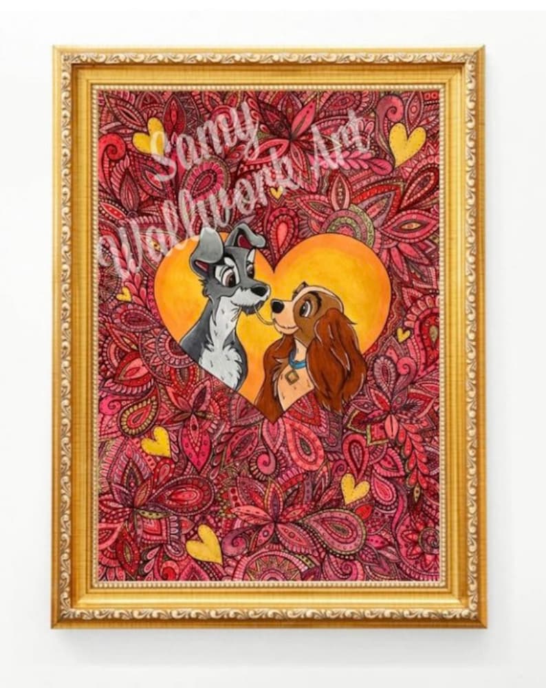 Disney Lady and the Tramp Art Print - Etsy