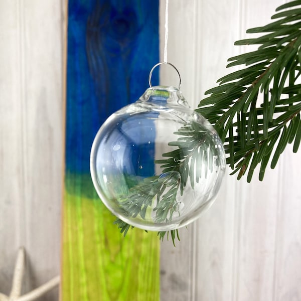 Boule de Noël en verre transparent - Boule décorative à suspendre - pour Noël, faites vos couleurs vous-même !