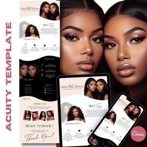 Acuity Scheduling Template, Acuity Booking Template, Acuity Template Hairstylist, Canva Acuity Template, Acuity MUA, Acuity Lash Tech