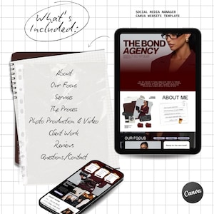 Canva website template, social media manager website, link in bio, UGC portfolio, modern website, content creator, marketing, landing page image 5