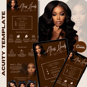 Acuity Scheduling Template, Acuity Booking Template, Acuity Template Hairstylist, Canva Acuity Template, Acuity MUA, Acuity Lash Tech