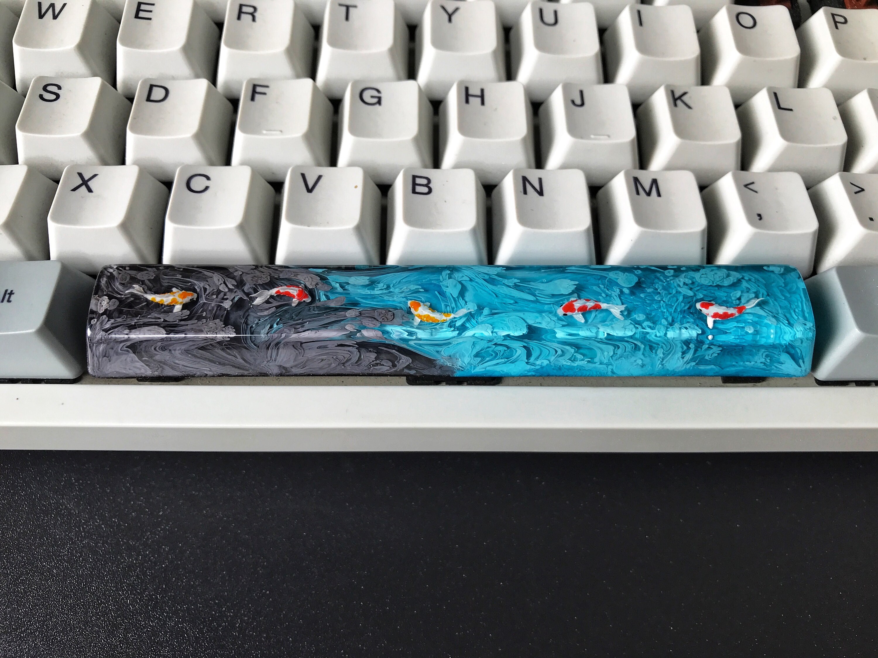 Black and Blue Keycaps Set Artisan Keycaps Koi Fish Custom - Etsy