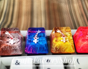 Artisan Koi Keycap : Keycap en résine fait main, Cherry MX, profil SA/OEM