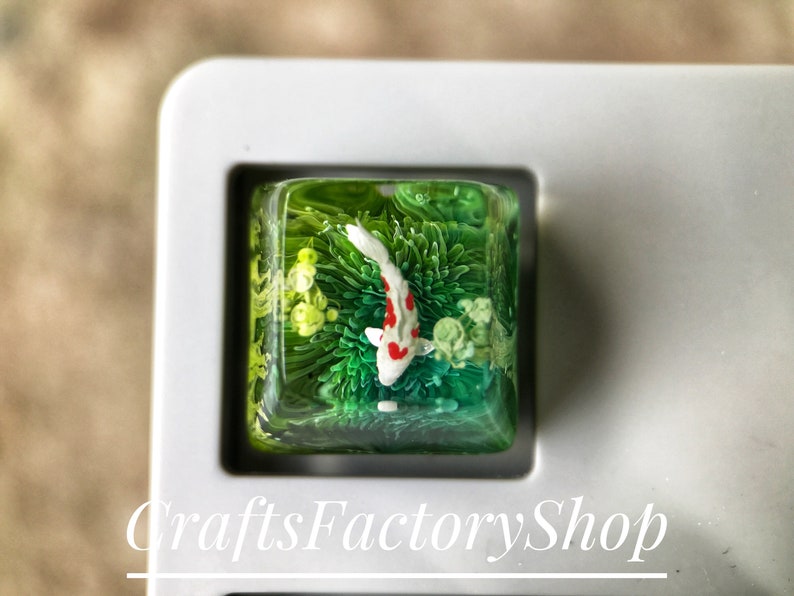 Artisan Keycaps, Koi keycaps, Handmade resin Keycaps Profile SA and OEM , Custom keycaps For Cherry MX Mechanical Keyboard, Christmas gift 