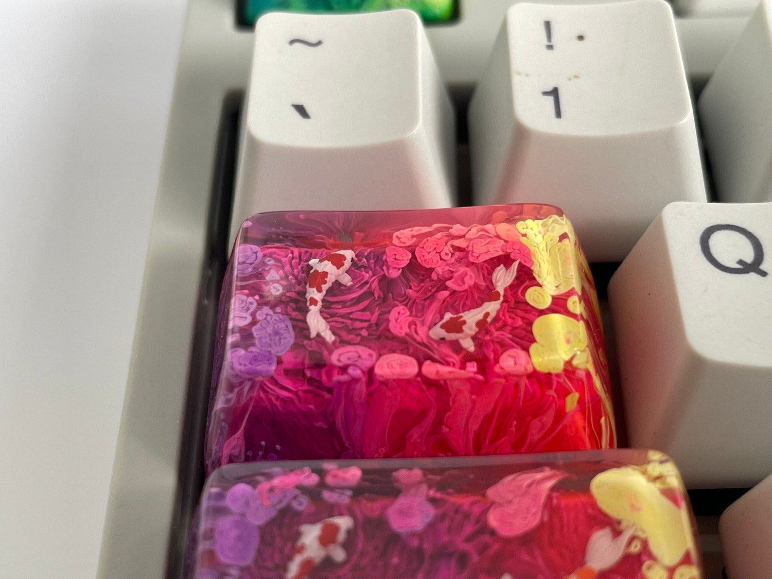 Keycap Koi Fish Artisan Keycaps Set Handmade Resin Keycaps Etsy