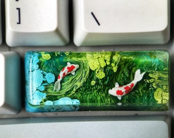Koi Fish Artisan Keycap, Handmade Cherry MX, SA OEM Profile