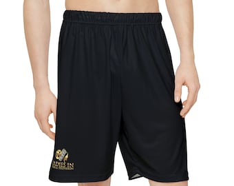 Calções desportivos masculinos em poliéster - Calções de ginásio leves