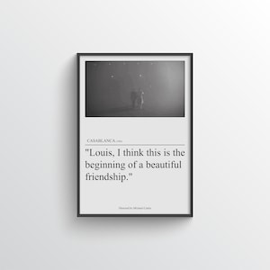 Casablanca Film Print, Movie Quote Poster