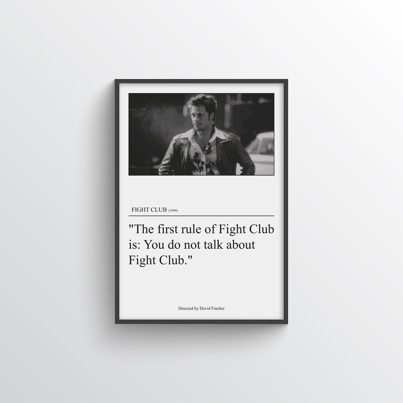 Fight Club Film Print, Movie Quote Poster - Etsy