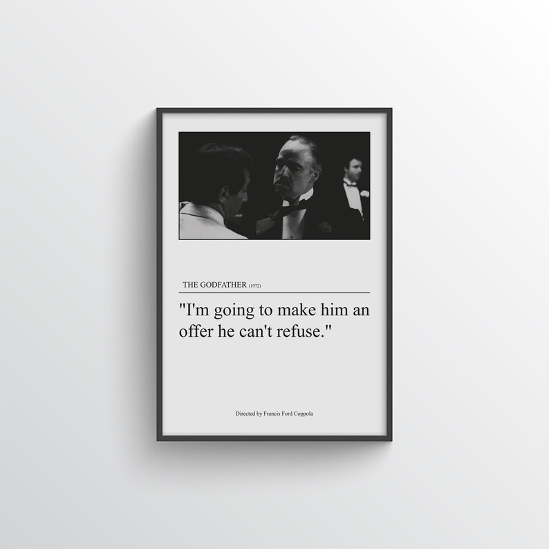 The Godfather Film Print, Movie Quote Poster - Etsy