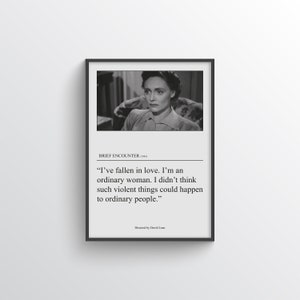 Brief Encounter Print, Movie Quote Poster