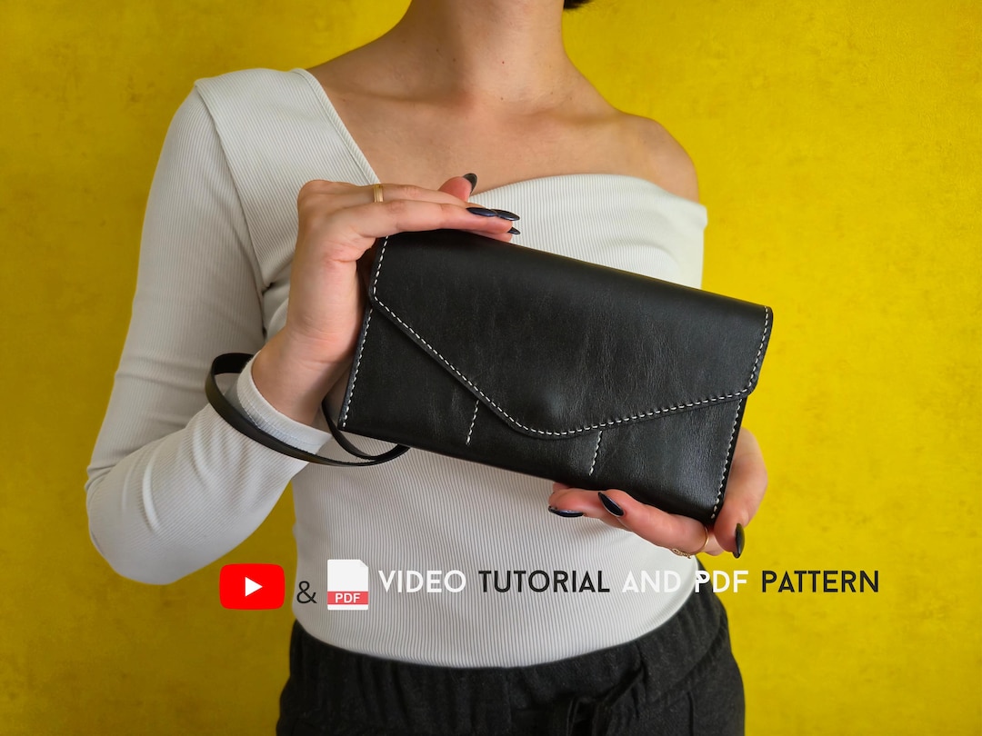 Leather Clutch Pattern Long Wallet Template (PDF Download) Etsy