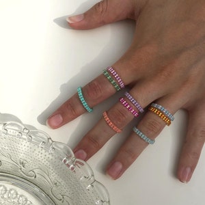 kleurrijke kralen ring, y2k style ring, funky ring, geschenken voor haar