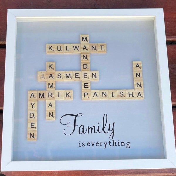 Family is Everything Scrabble Frame | Custom Scrabble Box | Personalized Gifts | Anniversary | Birthday | Christmas