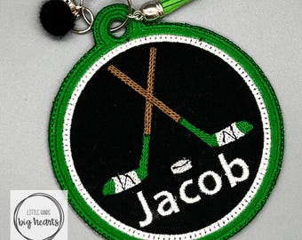 Hockey Bag Tag | Back to School Supplies | Kids Lunch box | Backpack ID Tag  | Sport Bag Name Tag | FULLY CUSTOMIZABLE
