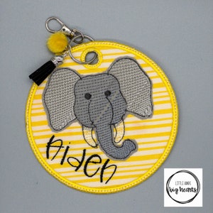 Elephant Bag Tag | Back to School Supplies | Kids Lunch box | Backpack ID Tag | Diaper Bag Tag | Boy Bag Tag | CUSTOMIZABLE