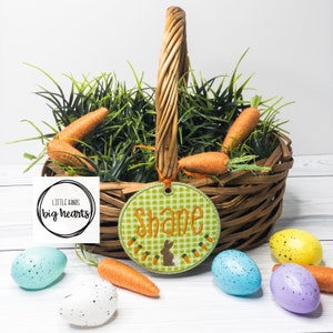 Personalized Easter Basket Name Tag | Easter Basket Tag | Monogram Easter | Easter Bunny Tag | Easter Name Tag | Basket Name Tag