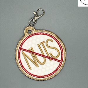 Nut Allergy Bag Tag | Back to School Supplies | No Nuts Tag for Kids Lunch box | Backpack ID Tag | Diaper Bag Tag | CUSTOMIZABLE