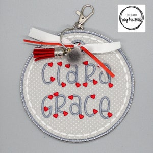 Circle Beaded Bag Tag | Back to School Supplies | Kids Lunch box | Backpack ID Tag | Diaper Bag Name Tag |Luggage Tag