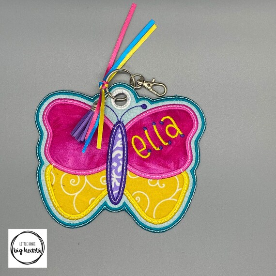 Butterfly Bag Tag Back to School Supplies Kids Lunch Box Etsy