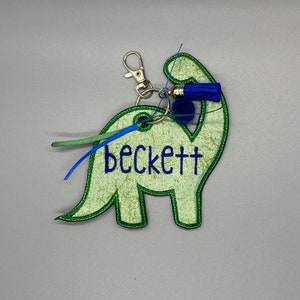 Dino Bag Tag | Back to School Supplies | Kids Lunch box | Backpack ID Tag | Diaper Bag Tag | Boy Bag Tag | CUSTOMIZABLE
