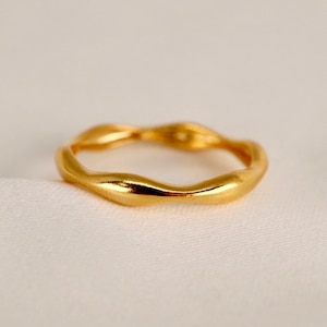 Wave Ring: Chunky Sterling Silver, Gold or Rose Gold Plated