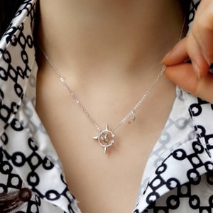 Anime necklace, North Star Necklace, dainty silver necklace,Polaris Star, Constellation Necklace